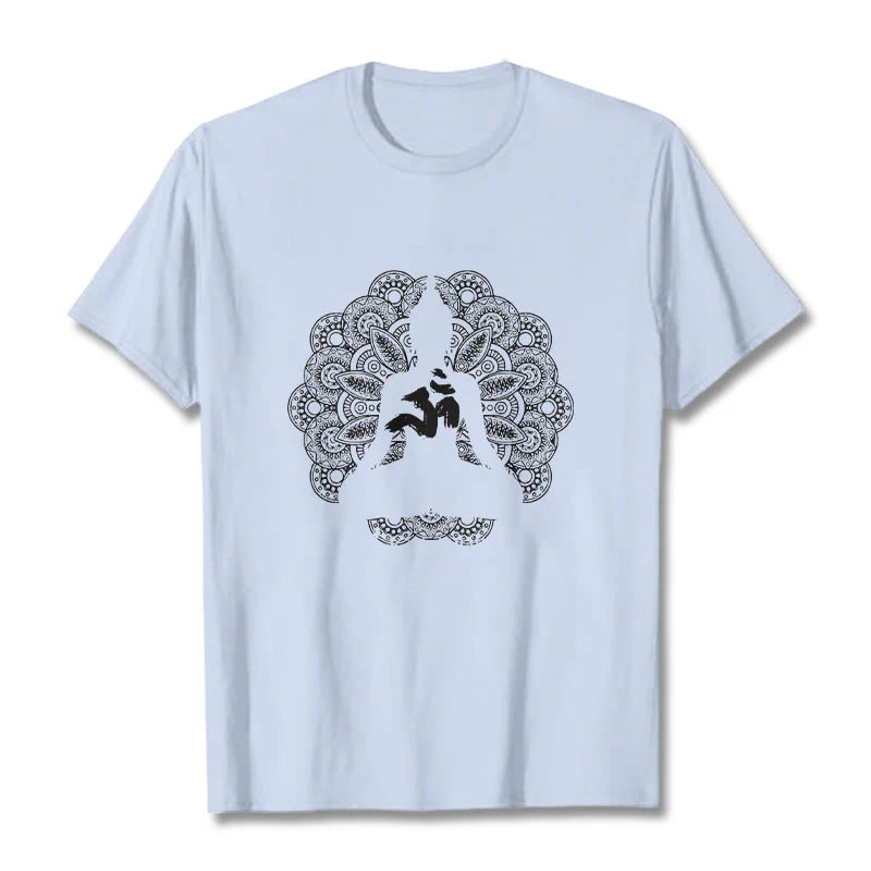 Buddha Stones Pure Color Mandala Om Symbol Pattern Tee T-shirt