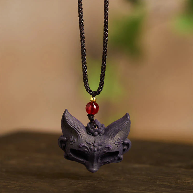 Buddha Stones Fox Mask Butterfly Taotie Peace Buckle Fortune Necklace Pendant