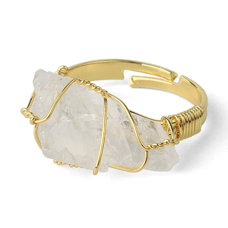 Natural Crystal Gemstone Amethyst Adjustable Ring (Extra 30% Off | USE CODE: FS30)