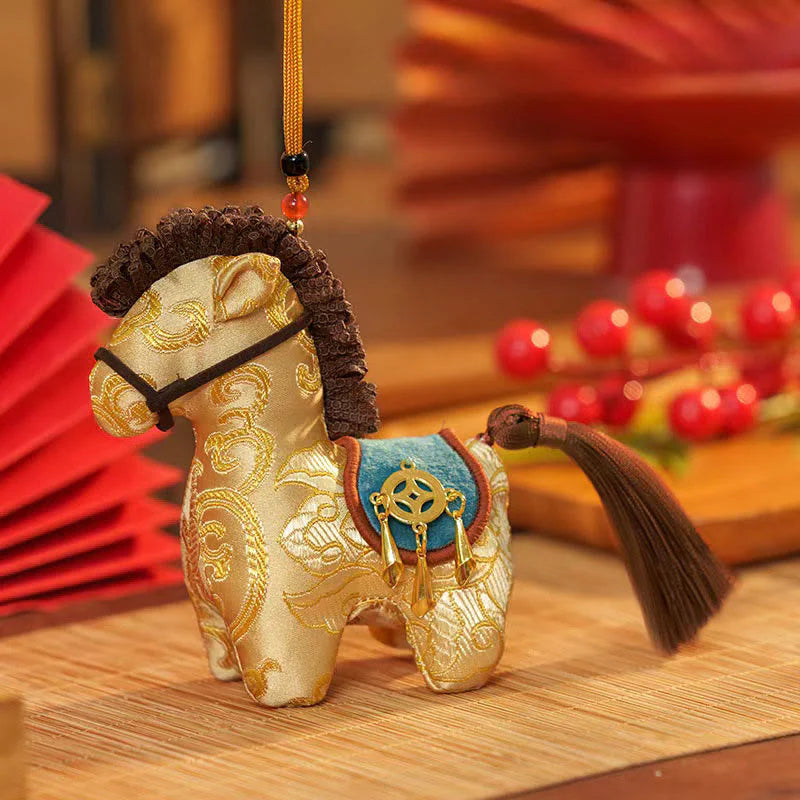 Buddha Stones Year Of The Horse Red String Embroidery Freedom Hanging Decoration