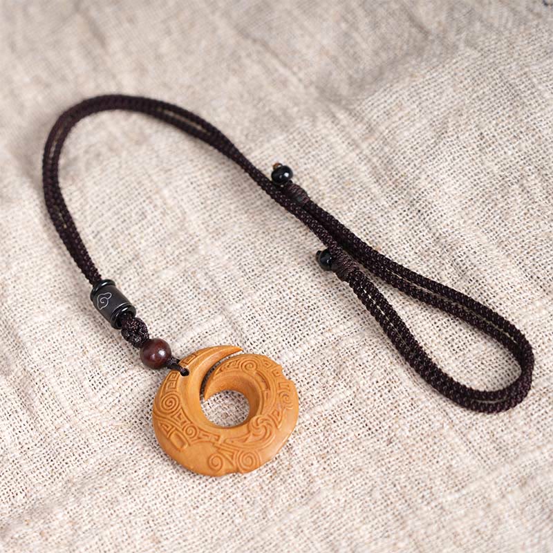 FREE Today: One's Luck Improves Design Ebony Wood Sandalwood Necklace Pendant