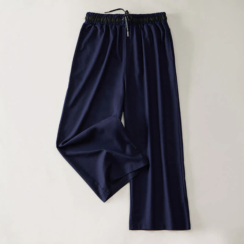 Buddha Stones Commute Drawstring Cotton Cropped Women's Wide Leg Pants With Pockets