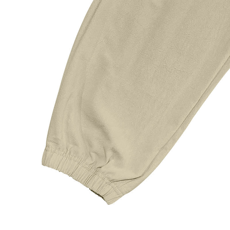 Buddha Stones Solid Color Linen Drawstring Men's Cargo Pants With Pockets