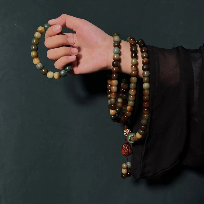 Buddha Stones 108 Mala Beads Bodhi Seed Peace Wisdom Bracelet Wrist Mala Pocket Mala
