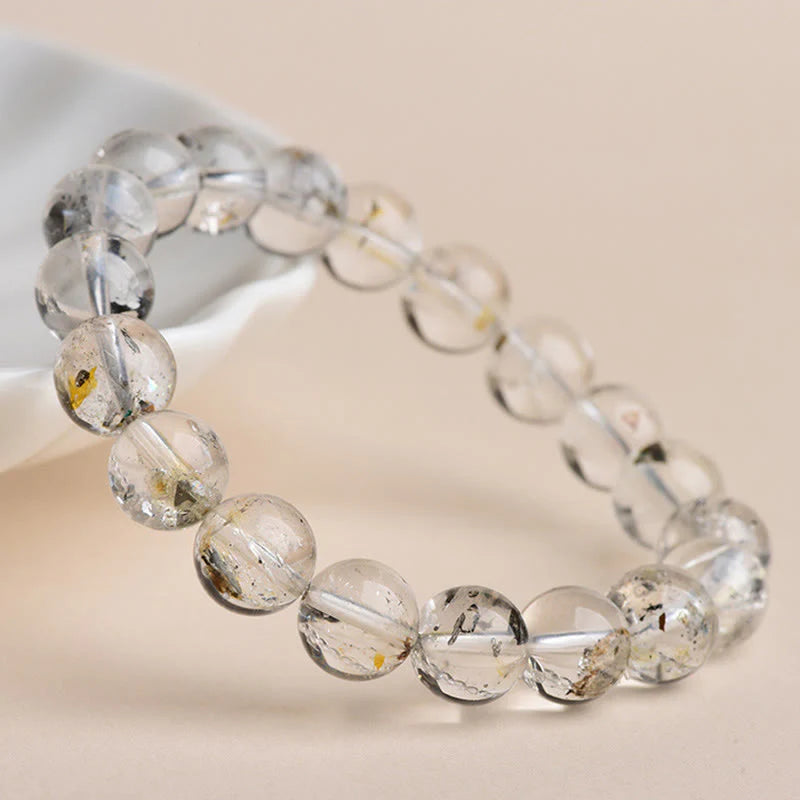 Buddha Stones Herkimer Diamond Protection Meditation Bracelet