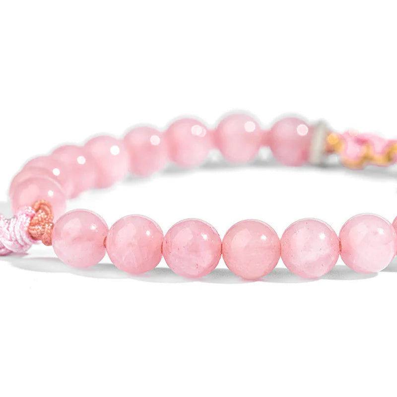 Buddha Stones 999 Sterling Silver Natural Red Agate Pink Crystal Cherry blossom Bracelet