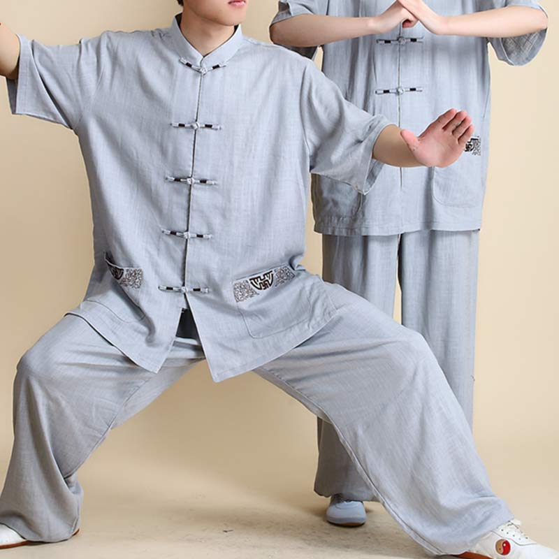 Buddha Stones Meditation Zen Prayer Spiritual Tai Chi Qigong Practice Unisex Embroidery Clothing Set (Extra 30% Off | USE CODE: FS30)