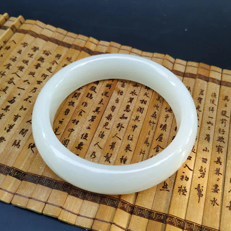 Buddha Stones Jade Luck Blessing Happiness Bangle Bracelet (Extra 30% Off | USE CODE: FS30)