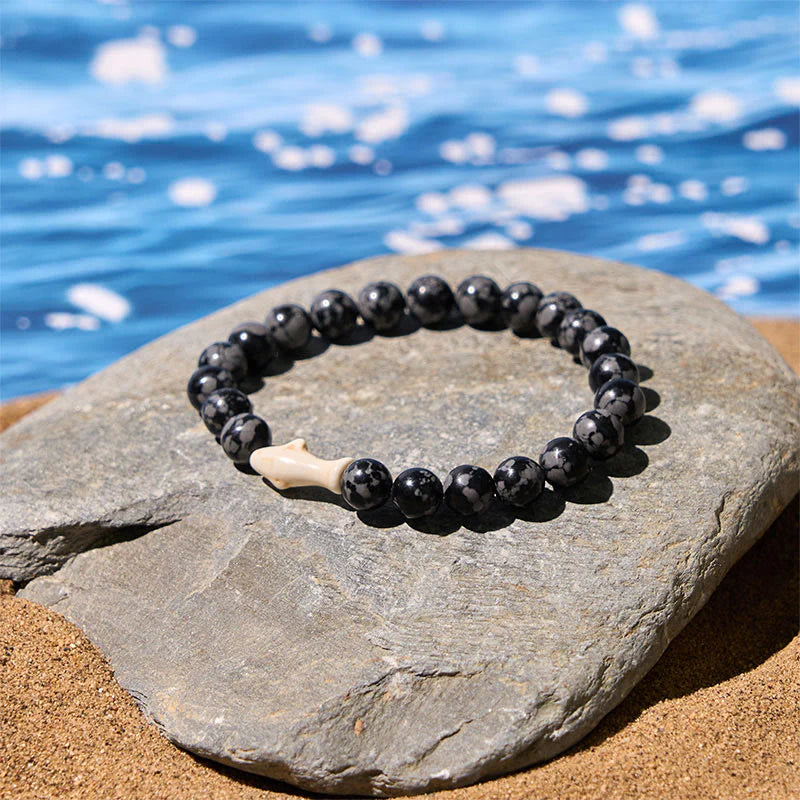 Buddha Stones Natural Agate Stone Shark Wisdom Bracelet
