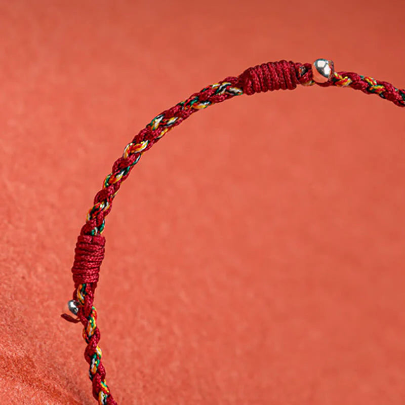 Buddha Stones Tibet Handmade Multicolored Bamboo Protection Braided String Bracelet