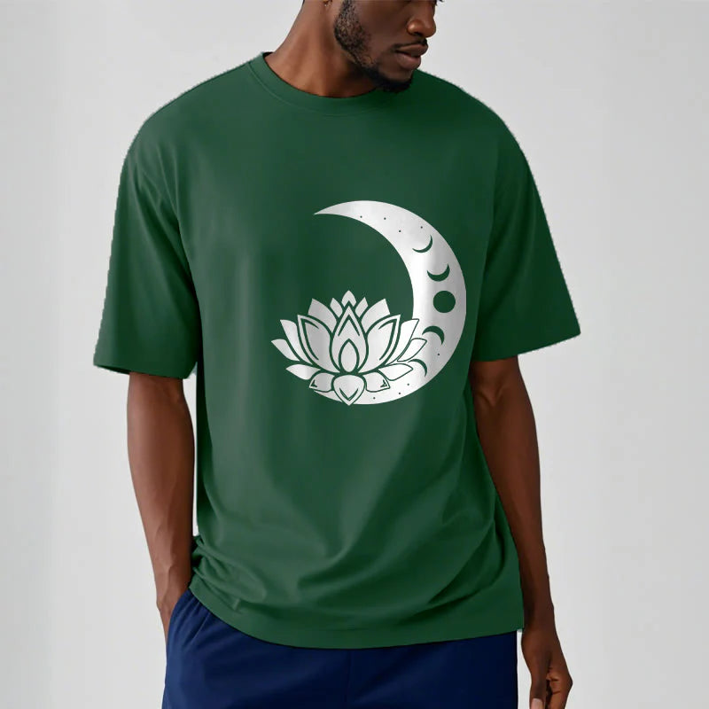 Buddha Stones Crescent Moon Lotus Flower Sun Tee T-shirt