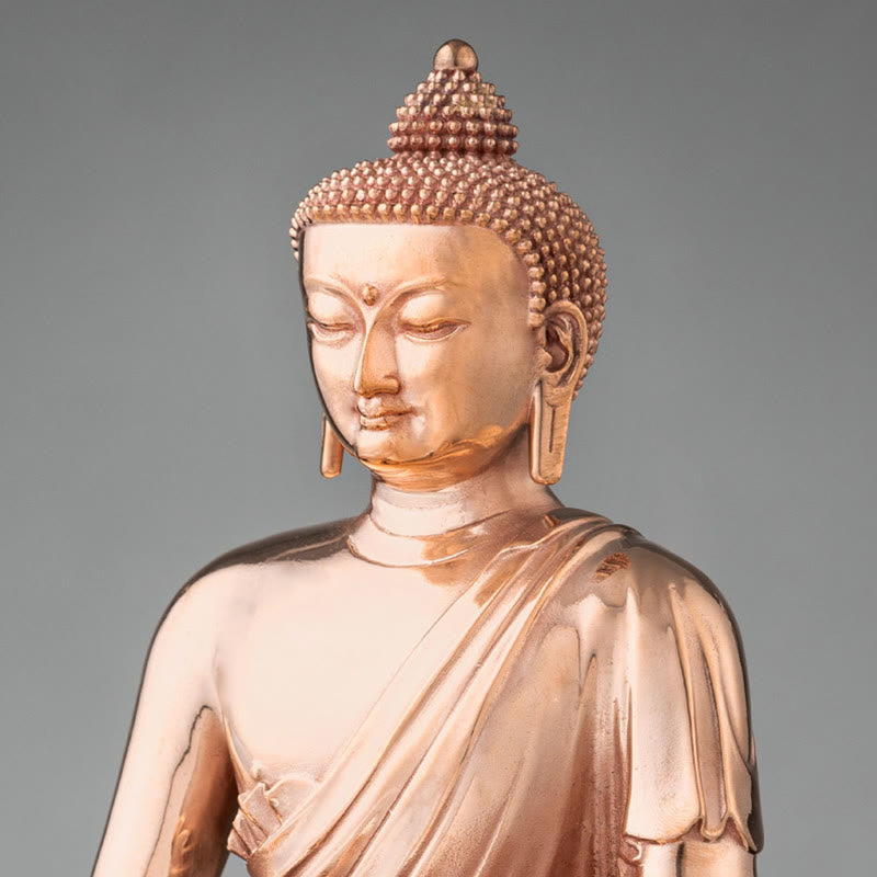 Buddha Stones Gautama Shakyamuni Buddha Figurine Serenity Copper Statue Home Decoration