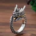 Buddha Stones 925 Sterling Silver Vintage Dragon Design Protection Strength Adjustable Ring  (Extra 30% Off | USE CODE: FS30)