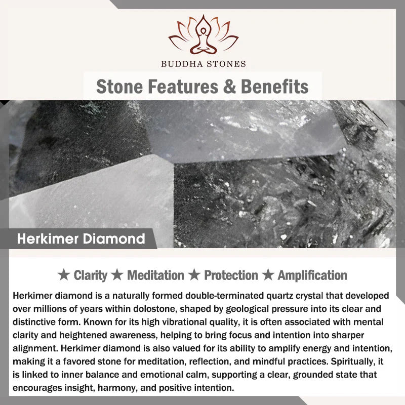 Buddha Stones Herkimer Diamond Protection Meditation Bracelet