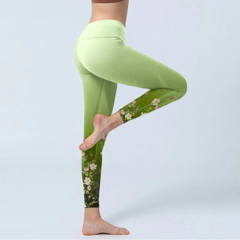 Buddha Stones Rose Lines Pattern Print Gym Leggings Women's Yoga Pants