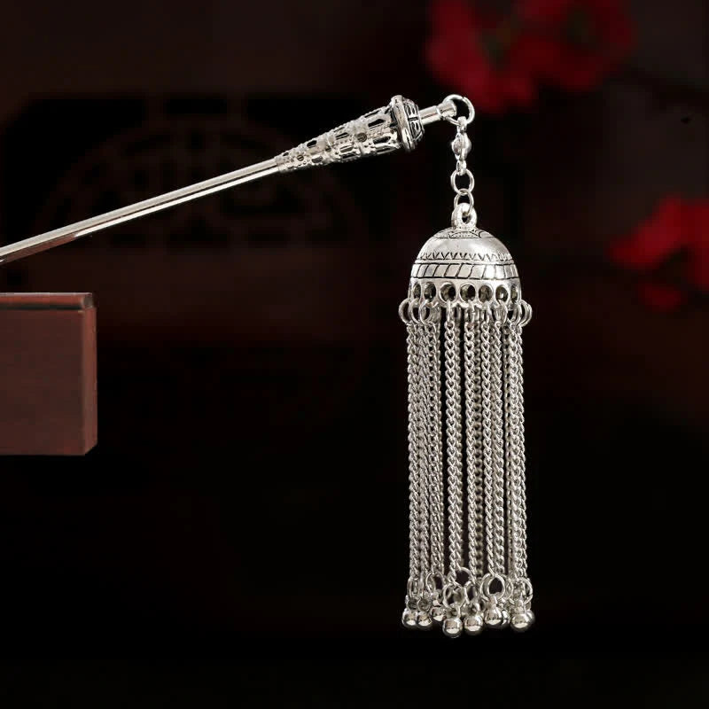 Buddha Stones Water Drop Lily of the Valley Flowers Tassels Confidence Hairpin