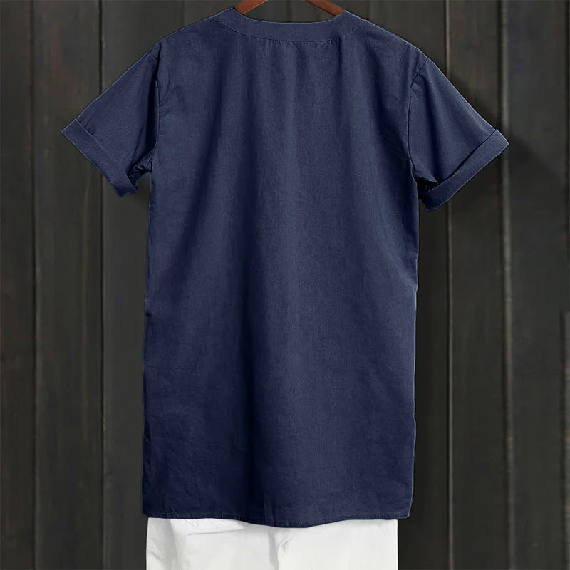Buddha Stones Casual Plain Button Notched Collar Women's Short Sleeve Shirt