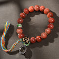 Buddha Stones Tibetan Natural Camel Bone Dzi Bead Bodhi Seed Charm Luck Bracelet