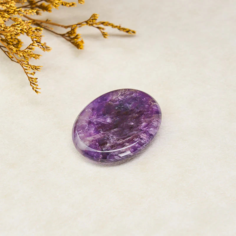 FREE Today: Calm & Strength Natural Small Amethyst Worry Stone Crystal Decor 3.5*4.5cm