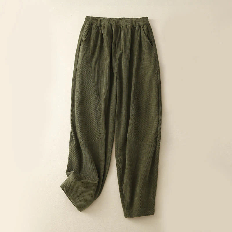 Buddha Stones Commute Vintage Plain Women's Harem Pants With Pockets