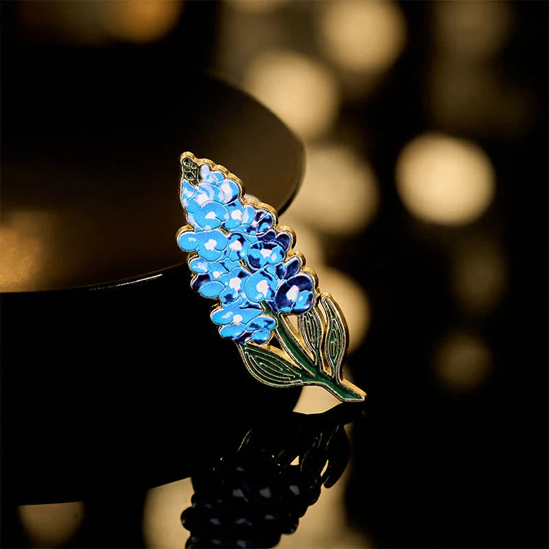 FREE Today: Healing and Luck Small Forget-Me-Not Corn Poppy Lily of the Valley Hydrangea Lupine Copper Brooch