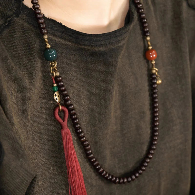 Buddha Stones 108 Mala Beads Natural Tibet Purple Bodhi Seed Auspiciousness Bracelet (Extra 30% Off | USE CODE: FS30)