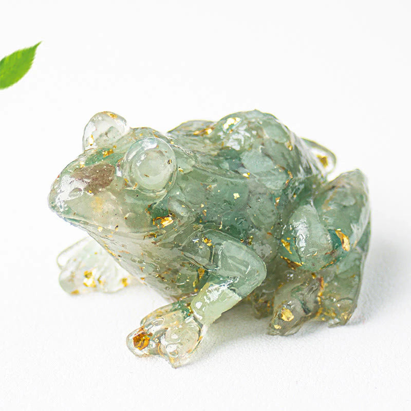 Buddha Stones Crystal Drip Resin Small Frog Passion Decoration Statue