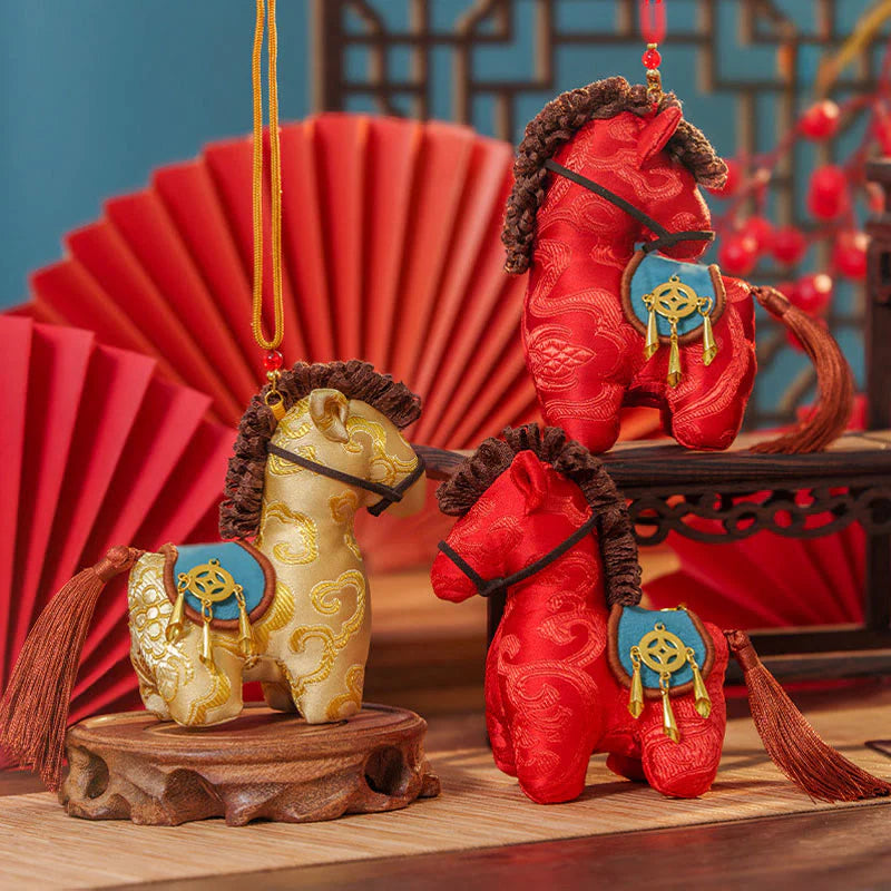 Buddha Stones Year Of The Horse Red String Embroidery Freedom Hanging Decoration