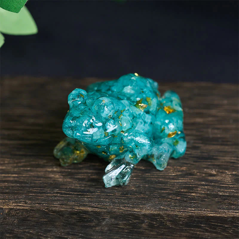 Buddha Stones Crystal Drip Resin Small Frog Passion Decoration Statue