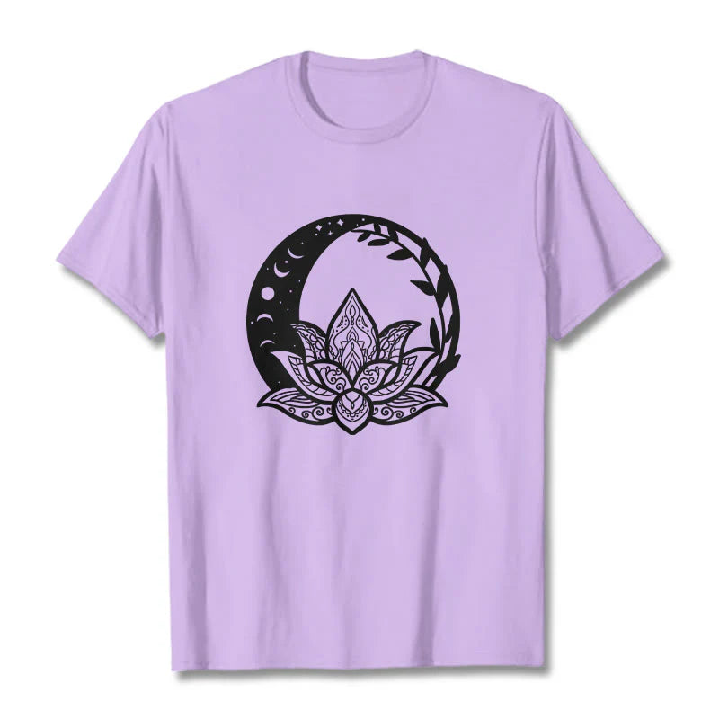 Buddha Stones Lotus Flower Sun Moon Intertwining Vines Tee T-shirt