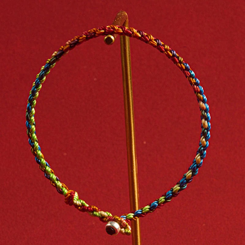 Buddha Stones May you be blessed with peace and safety in all four seasons Lucky Multicolored Bracelet