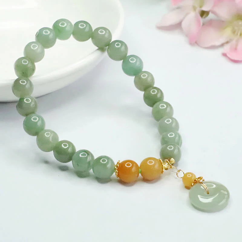 Buddha Stones Jade Beads Peace Buckle Prosperity Abundance Bracelet