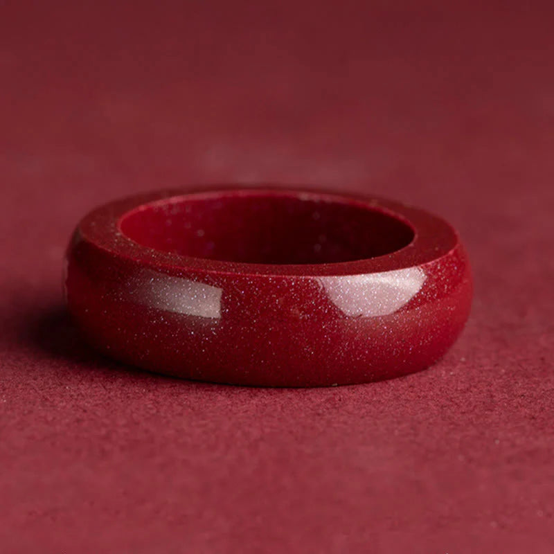 Buddha Stones Chinese Zodiac Year Of The Horse Cinnabar Blessing Ring