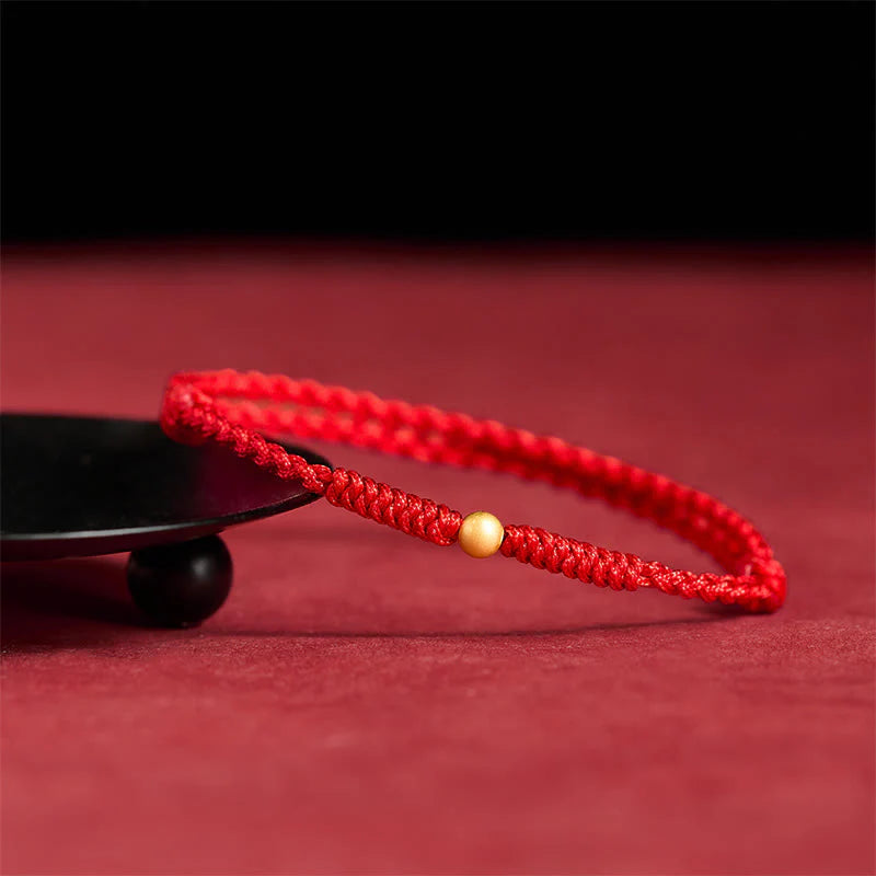 FREE Today: Protection and StrengthÂ 925 Sterling Silver Plated Gold Single Bead Braided Red Rope Bracelet Anklet