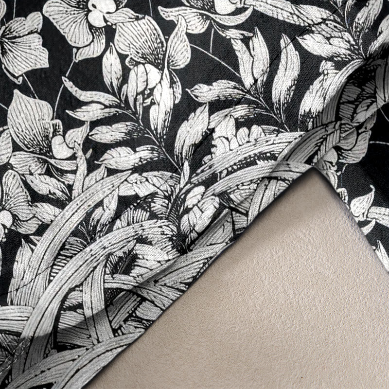 Buddha Stones Pure Cotton Flower Petal Pattern Women's Elastic Waist Pants With Pockets