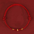 Buddha Stones 999 Gold Small Lucky Beads String Protection Luck Braided Bracelet Anklet