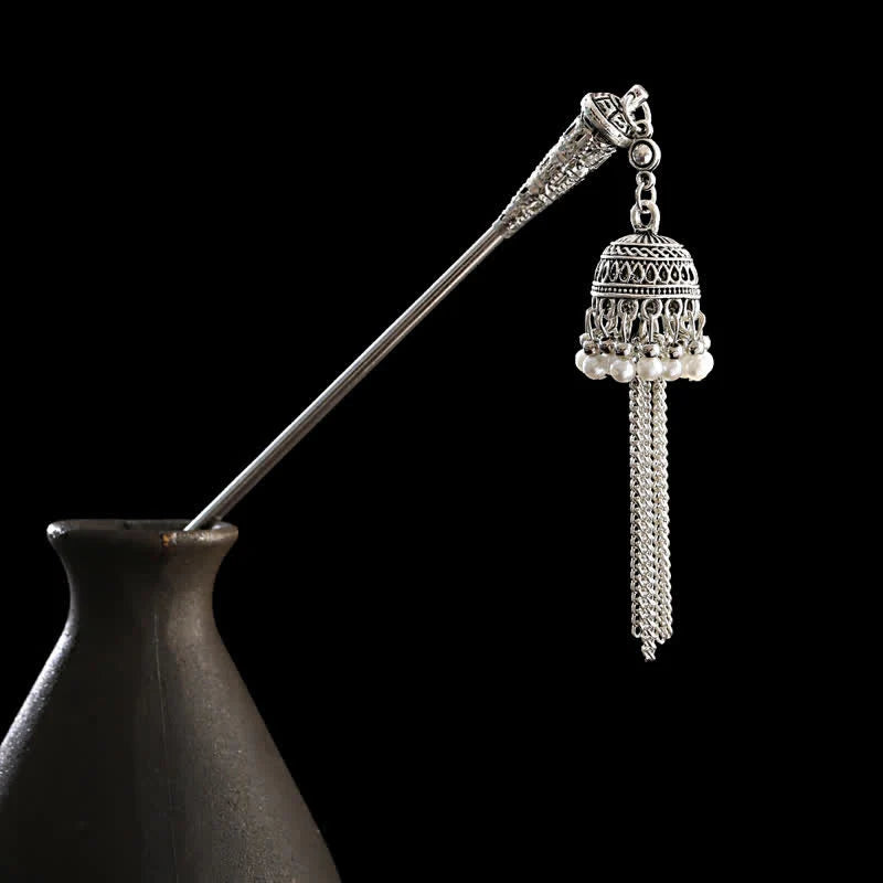 Buddha Stones Water Drop Lily of the Valley Flowers Tassels Confidence Hairpin