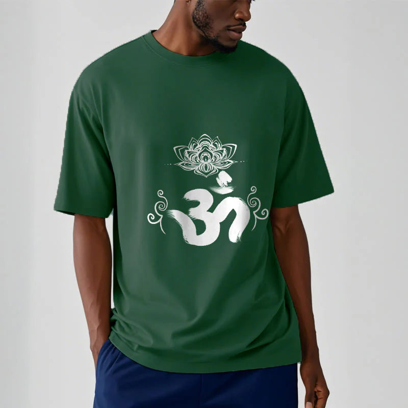 Buddha Stones Om Symbol Sanskrit Floral Tee T-shirt