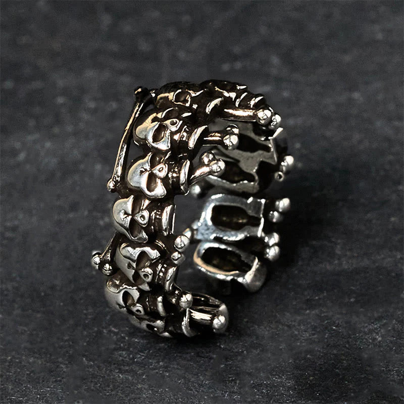 Buddha Stones Copper Skull Bone The Lord Of The Corpse Forest Keep Away Evil Spirits Ring