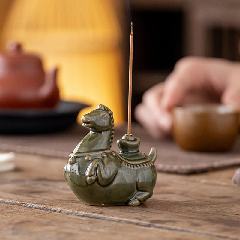 Buddha Stones Year Of The Horse 2026 New Year Ingot Luck Incense Burner