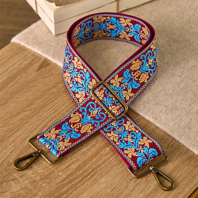 Buddha Stones Bohemian Flower Geometric Embroidery Adjustable Handbags Crossbody Shoulder Bag Purse Straps Replacement