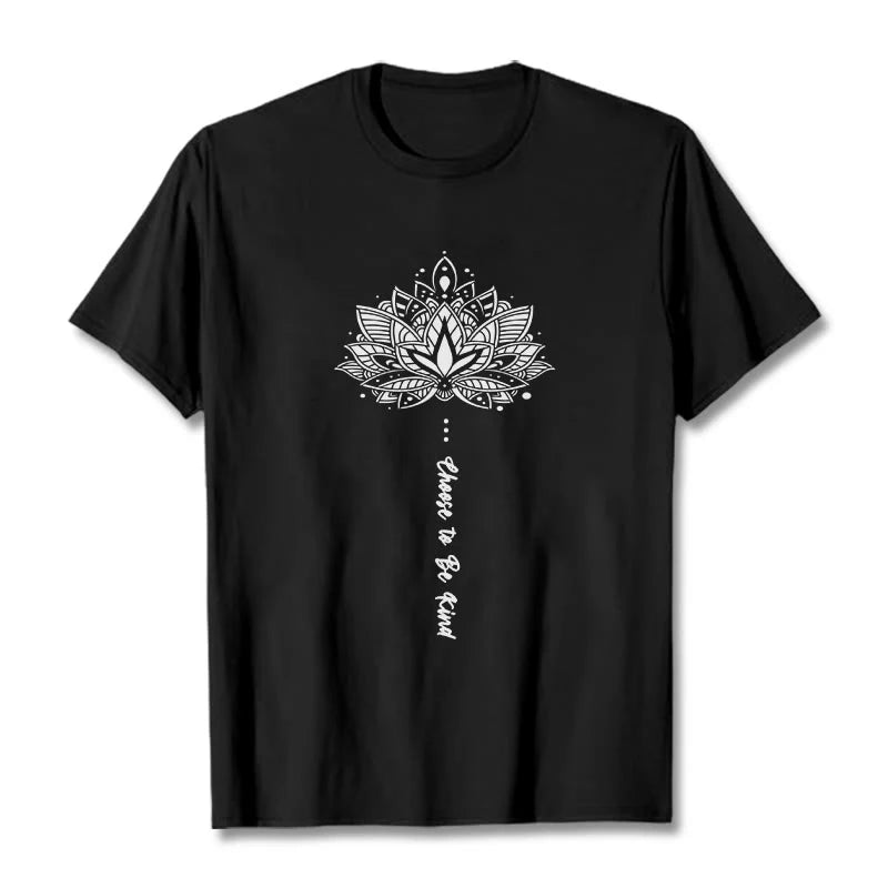 Buddha Stones Choose To Be Kind Geometric Flower Tee T-shirt