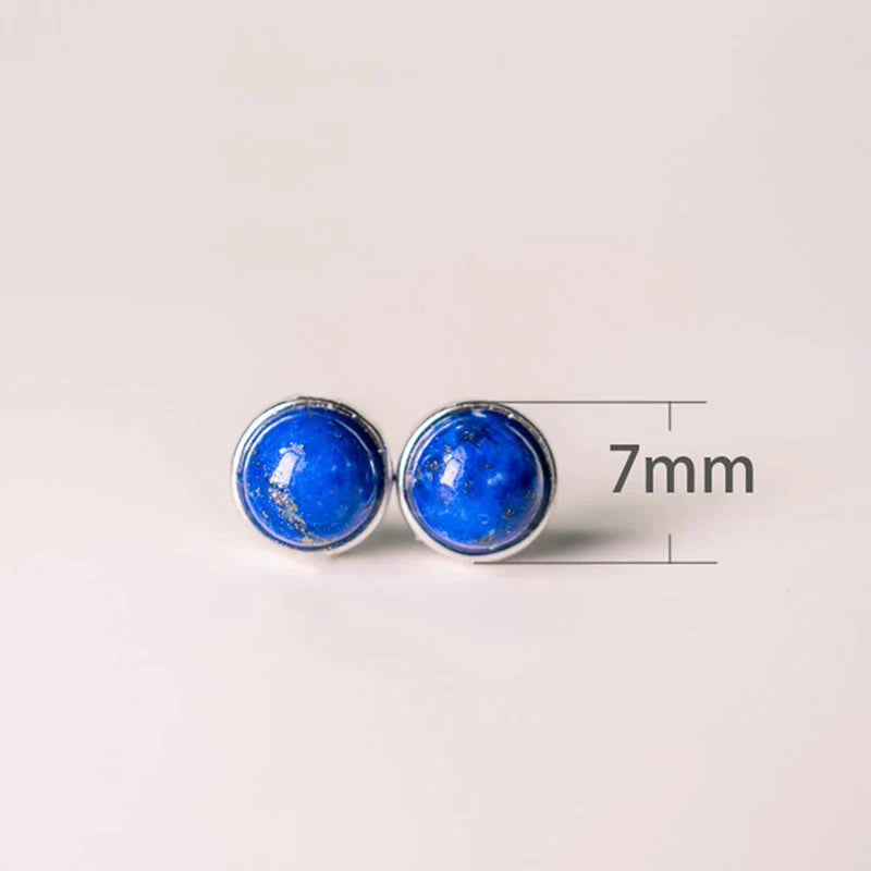 Buddha Stones Vintage 925 Sterling Silver Lazurite Balance Earrings