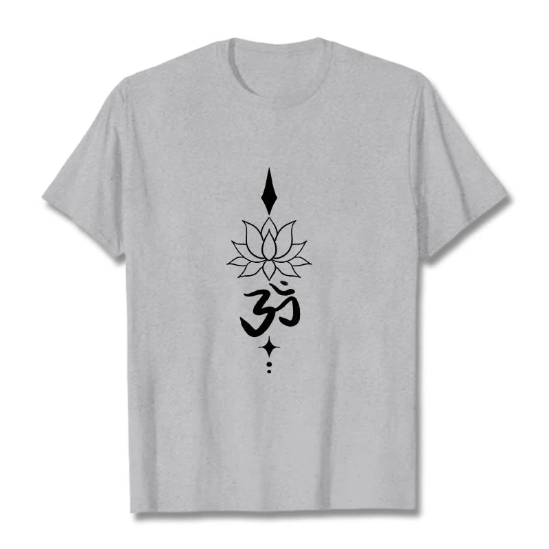 Buddha Stones Om Symbol Lotus Tee T-shirt