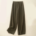 Buddha Stones Casual Plain Women's Cotton Linen Elastic Waist  Wide Leg Pants With Pockets