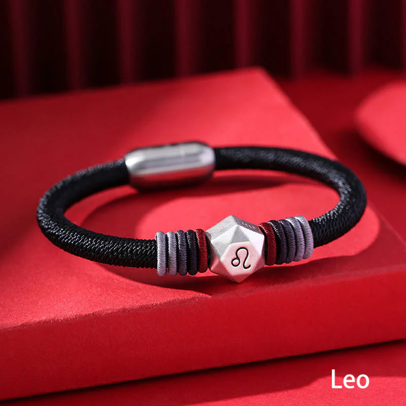 Buddha Stones 999 Sterling Silver 12 Constellations of the Zodiac Blessing Handmade String Bracelet (Extra 35% Off | USE CODE: FS35)