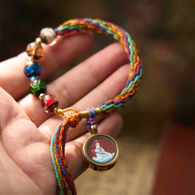 Buddha Stones Thangka Chinese Zodiac Natal Buddha Cinnabar Blessing String Bracelet