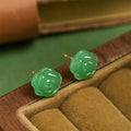FREE Today: Strength and Courage Green Chalcedony Rose Earrings