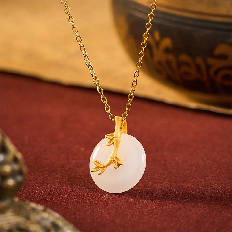 Buddha Stones Bamboo Peace Buckle Auspicious Necklace Pendant