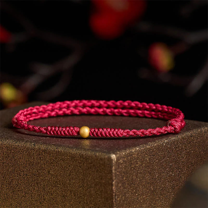 FREE Today: Protection and StrengthÂ 925 Sterling Silver Plated Gold Single Bead Braided Red Rope Bracelet Anklet